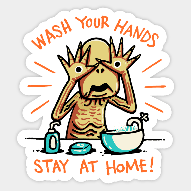 Wash your hands and stay at home Sticker by Walmazan